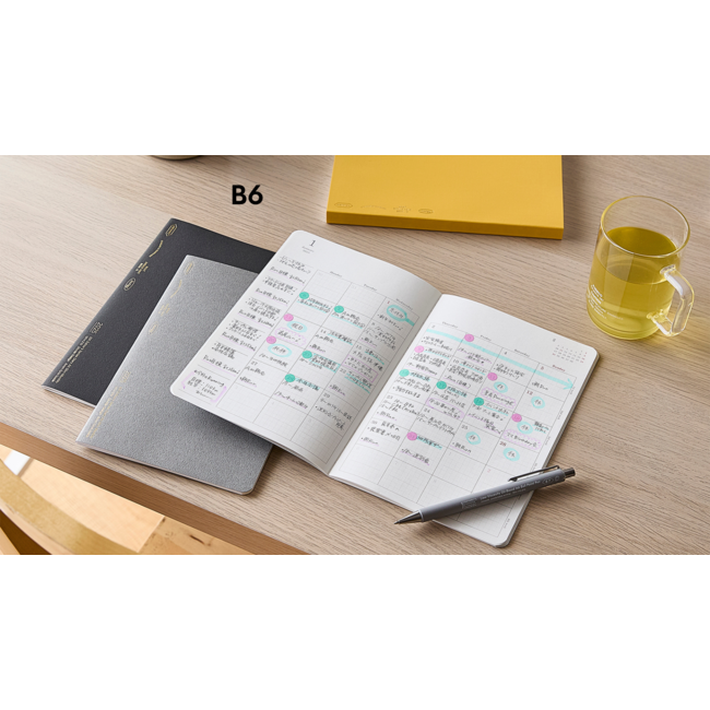 SS0120 Slim Diary B6 Monthly, Gray