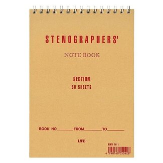LIFE CO., LTD. Stenographers Notebook A5 Grid