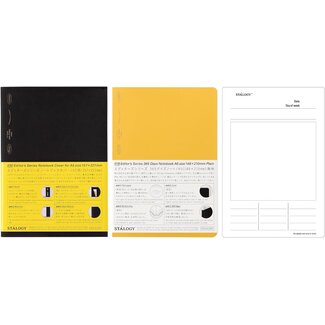 STALOGY Notebook Cover Black, 365 Days Notebook Plain Set