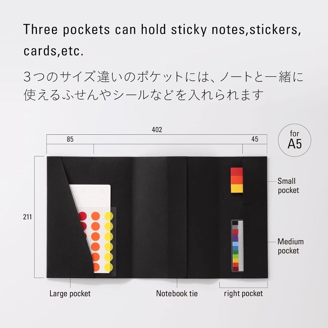 Notebook Cover Black, 365 Days Notebook Plain Set