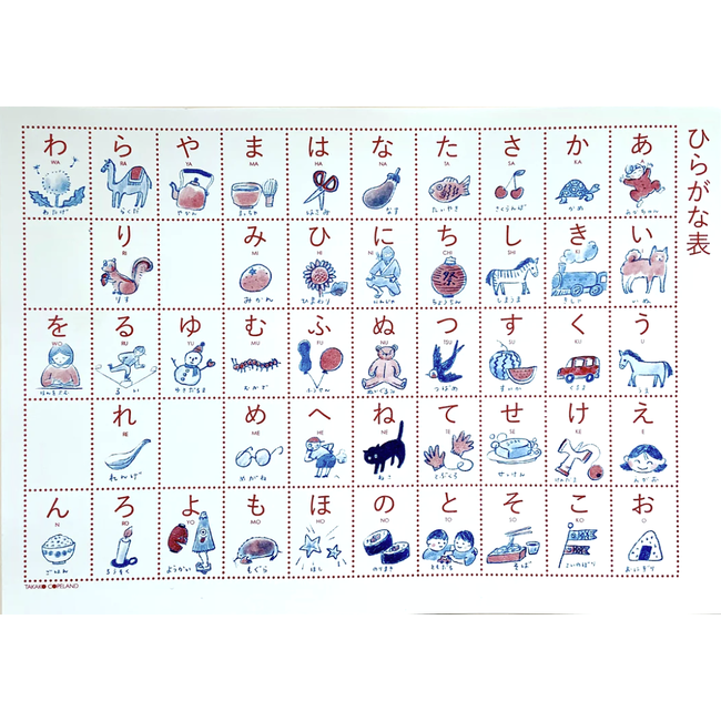 A3 Riso Print / Hiragana print 2nd edition/ Takako Copeland