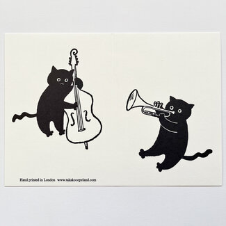 TAKAKO COPELAND Card: Jazz cat - trumpet/ Takako Copeland