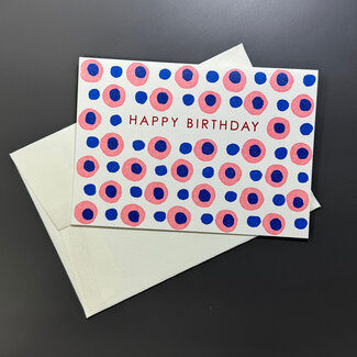TAKAKO COPELAND Birthday Dots - Pink /Greeting Card