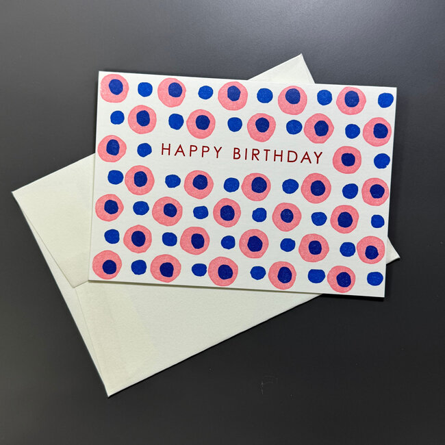 Birthday Dots - Pink /Greeting Card