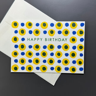 TAKAKO COPELAND Birthday Dots - Yellow / Greeting Card