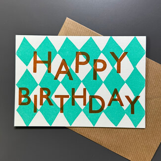 TAKAKO COPELAND Harlequin Birthday Mint/ Greeting Card