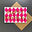Harlequin Birthday Raspberry / Greeting Card