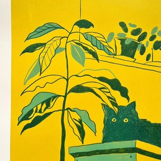 TAKAKO COPELAND A3 Riso Print/ Avocado Plant Yellow / Takako Copeland