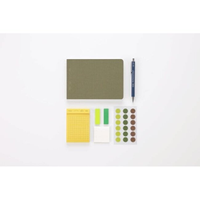 [Stalogy] 365 Days Notebook Grid B6 [Landscape] Forest Green