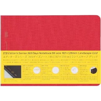 STALOGY [Stalogy] 365 Days Notebook Grid B6 [Landscape] Salvia Red