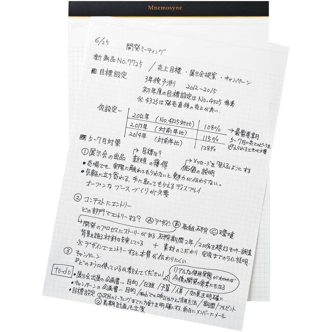 N187A A4 Mnemosyne Notepad 5mm Grid
