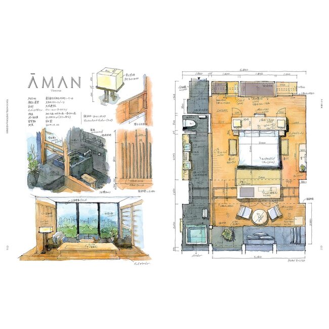 Tokyo Hotel Guide - Measured Watercolor Sketches