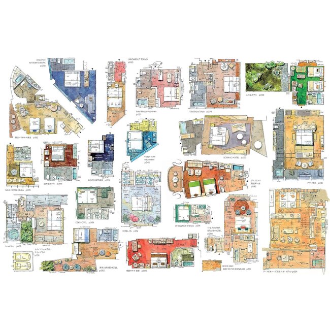 Tokyo Hotel Guide - Measured Watercolor Sketches