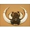 Wild boar head with engraving area, brass