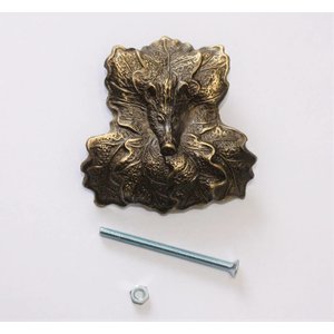 Oakleaf and head of wild boar in brass