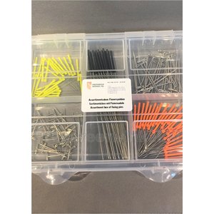 Assortment of fixing pins, box with 100 pieces