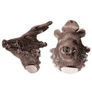 Wild boar head with engraving area, brass