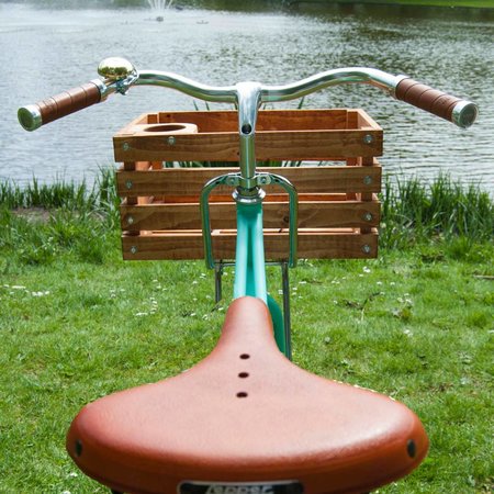 TWO-O Houten fietskrat The Stormchaser - met houders voor beker en paraplu