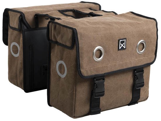 Dubbele fietstas Canvas Tas 30L Bruin