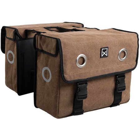 Willex Dubbele fietstas Canvas Tas Storm Bruin - 46 liter