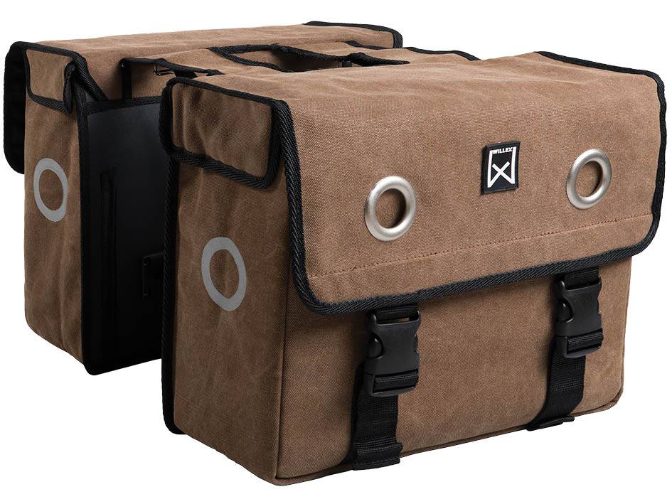 Maak los zone Blokkeren Willex Dubbele fietstas Canvas Tas 46L Bruin - Fietsparadijs.com