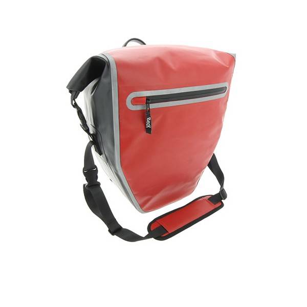 Enkele fietstas DR.Y 20L Matzwart/rood