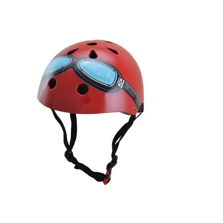 Kiddimoto Kinderhelm Red Goggle Small