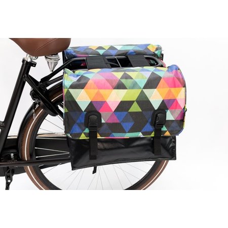 Beck Dubbele fietstas Classic 46L Colored Triangles
