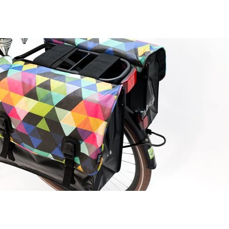 Beck Dubbele fietstas Classic 46L Colored Triangles
