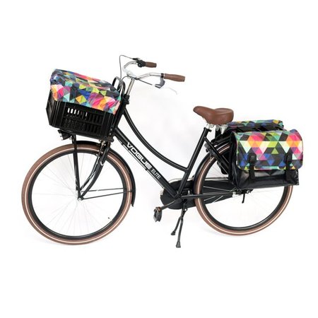 Beck Dubbele fietstas Classic 46L Colored Triangles