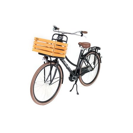 TWO-O Houten fietskrat The Transporter - met bekerhouder