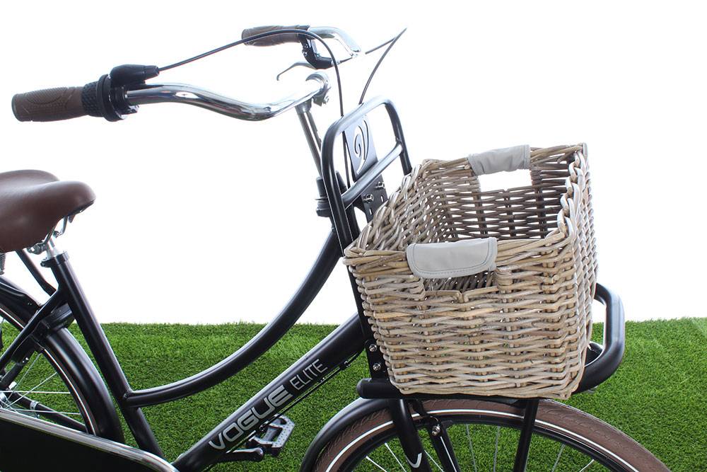 Neem de telefoon op teksten kleding stof Basil Transportmand Dorset Medium Nature Grey - Fietsparadijs.com