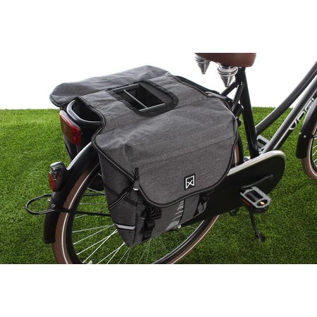 Willex Dubbele fietstas Bagagetas S 1200 Antraciet - 20 liter