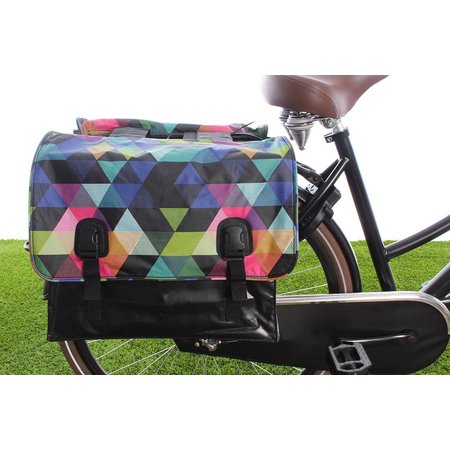Beck Dubbele fietstas Classic 46L Colored Triangles