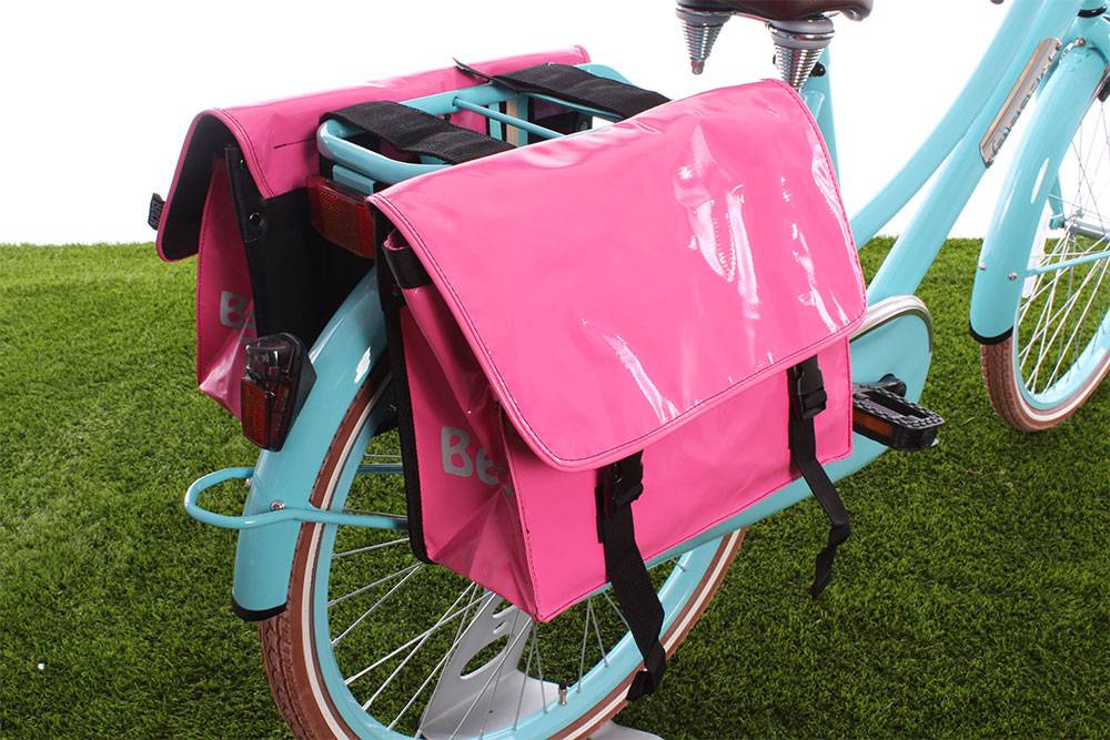 Leven van Giraffe Blijkbaar Beck Dubbele fietstas Mini Bisonyl Pink - Fietsparadijs.com