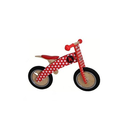 Kiddimoto Loopfiets hout Kurve Red Dotty