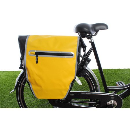 Beck Enkele fietstas DR.Y 20L Matzwart/geel