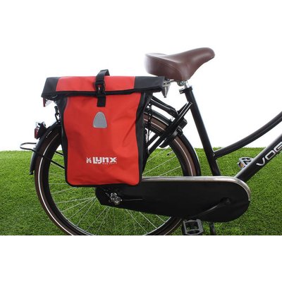 Lynx Enkele fietstas Single Pannier bag 16L Rood-zwart