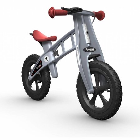 FirstBIKE Loopfiets Cross Zilver - met rem