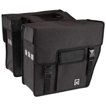 Willex Dubbele fietstas Shopper - Afgeschuind - 33L - Zwart