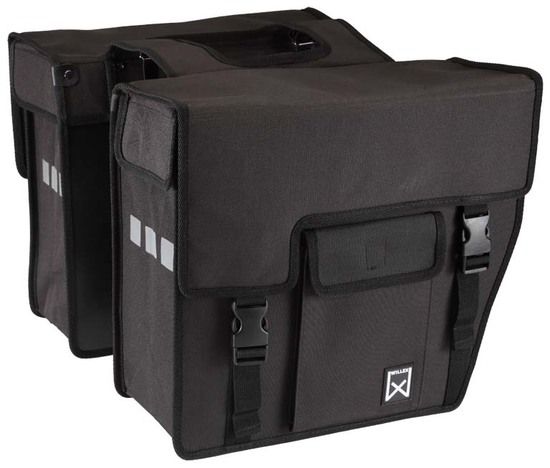 Dubbele fietstas Shopper Afgeschuind 33L Zwart