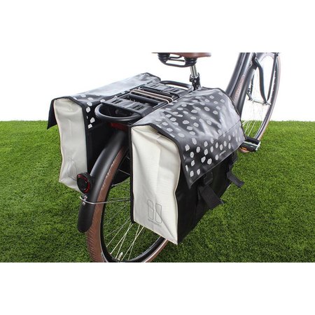 Basil Urban Load Dubbele fietstas 48-53L Zwart-wit