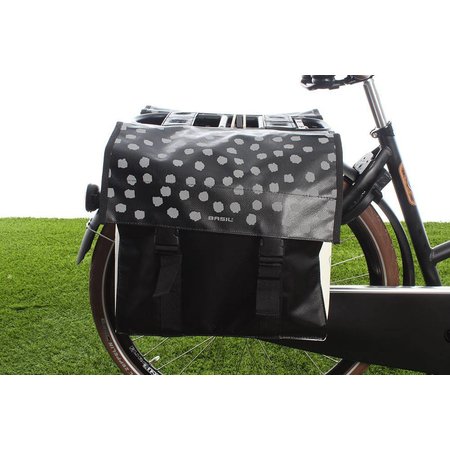 Basil Urban Load Dubbele fietstas 48-53L Zwart-wit