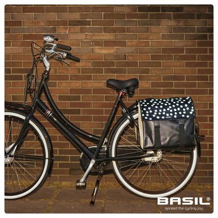 Basil Urban Load Dubbele fietstas 48-53L Zwart-wit