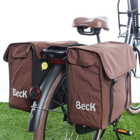 Beck Dubbele fietstas Canvas Small 35L Bruin