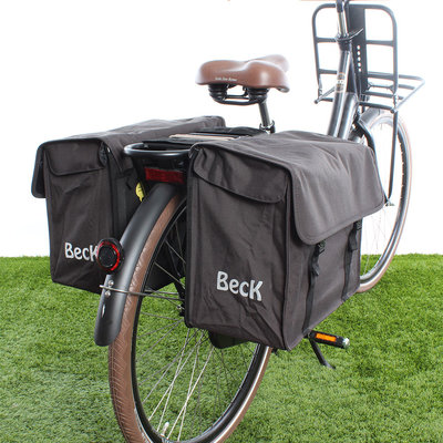Beck Dubbele fietstas Canvas Medium 45L Grijs