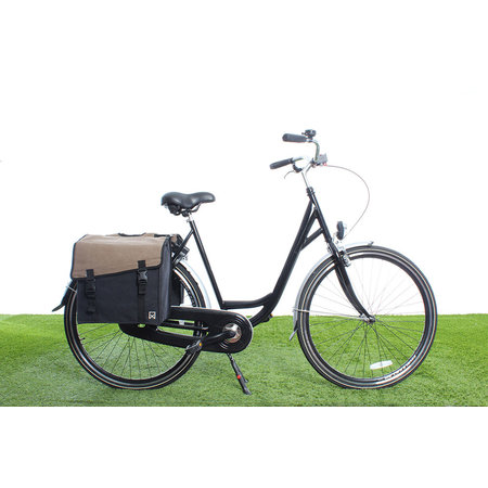 Willex Dubbele fietstas Canvas Tas 101 38L Bruin/Zwart