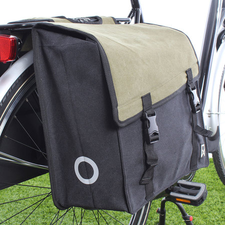 Willex Dubbele fietstas Canvas Tas 101 38L Groen/Zwart