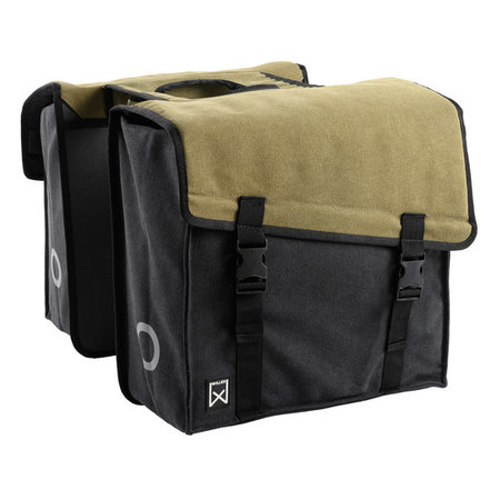 Willex Dubbele fietstas Canvas Tas 101 38L Groen/Zwart