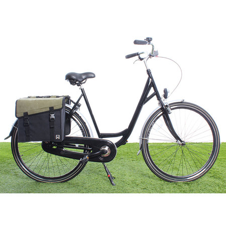 Willex Dubbele fietstas Canvas Tas 101 30L Groen/Zwart